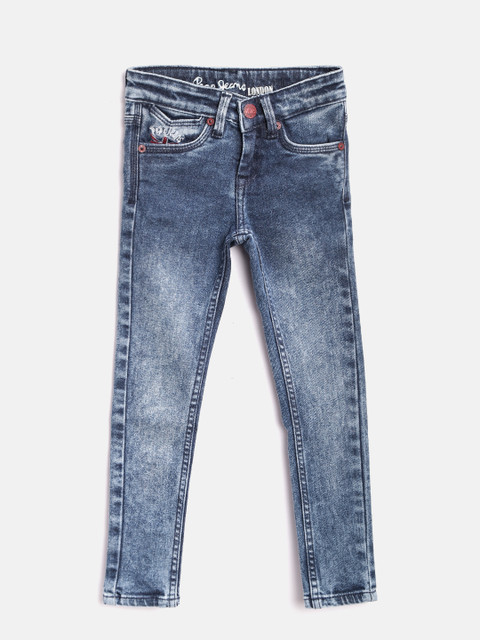 

Pepe Jeans Girls Blue Regular Fit Mid-Rise Clean Look Stretchable Jeans