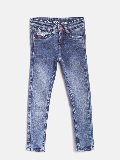 

Pepe Jeans Girls Blue Regular Fit Mid-Rise Clean Look Stretchable Jeans