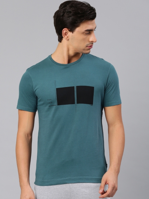 

HRX by Hrithik Roshan Men Blue Printed Round Neck T-shirt