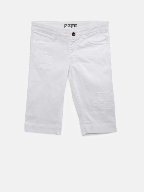 

Pepe Jeans Girls White Solid Regular Fit Capris