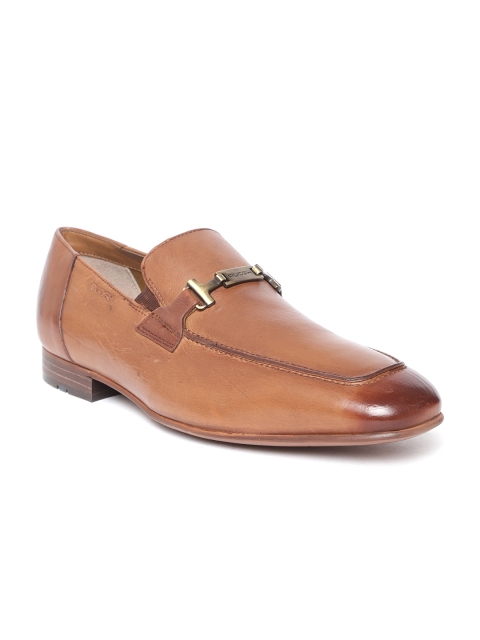 

Ruosh Men Tan Brown Semiformal Leather Slip-Ons