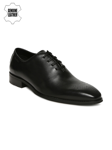 

Ruosh Men Black Genuine Leather Formal Oxford Shoes