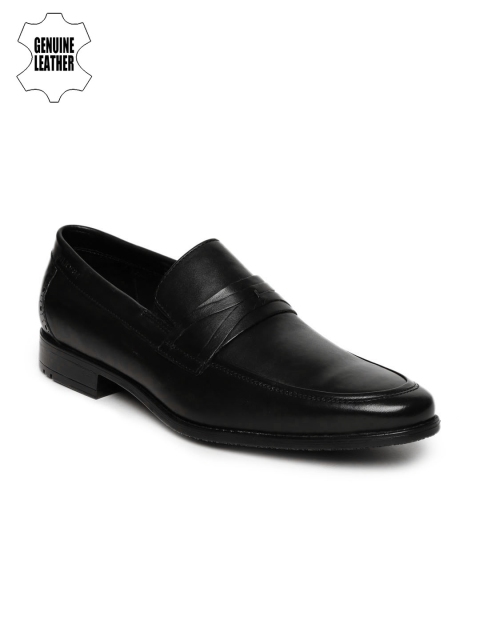 

Ruosh Men Black Nashford Genuine Leather Formal Slip-On Shoes