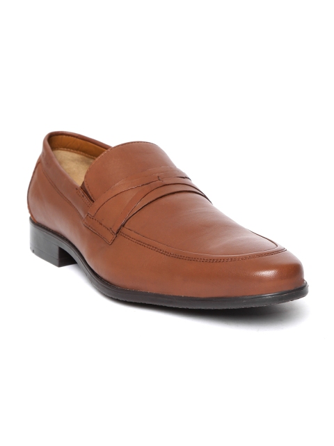 

Ruosh Men Brown Solid Leather Wide Fit Semiformal Slip-Ons