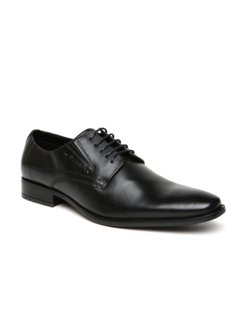 

Ruosh Men Black Leather Formal Derbys