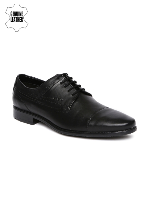 

Ruosh Men Black Formal Genuine Leather Derbys