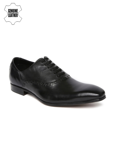 

Ruosh Men Black Genuine Leather Formal Oxfords