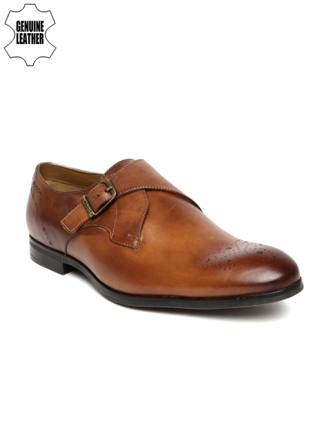 

Ruosh Men Tan Brown Leather Semiformal Monk Shoes