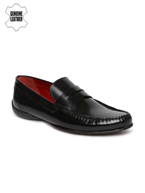 

Ruosh Work Men Black Genuine Leather Semiformal Slip-Ons
