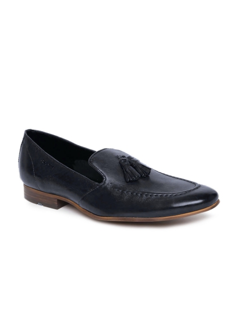 

Ruosh Men Navy Blue Genuine Leather Semiformal Slip-Ons