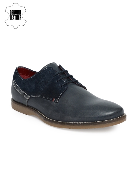 

Ruosh Men Navy Blue Genuine Leather Derbys