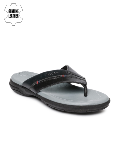 

Ruosh Smart Casual Men Black & Grey Genuine Leather Comfort Sandals