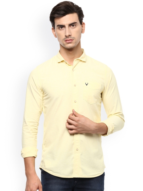 

Solly Jeans Co. Men Yellow Slim Fit Solid Casual Shirt