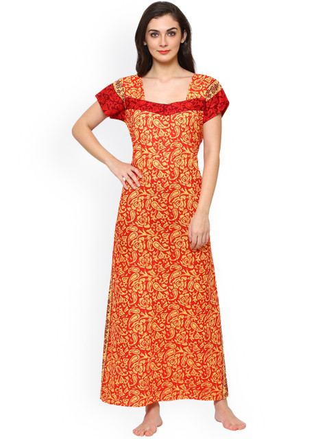 

Klamotten Orange & Yellow Printed Nightdress 15RD25