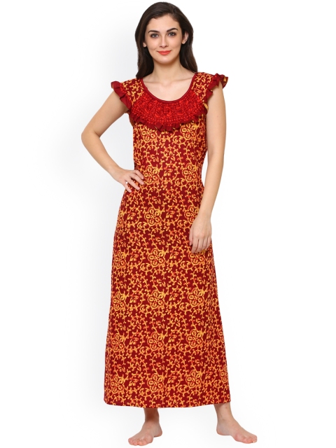 

Klamotten Maroon & Yellow Printed Nightdress 14M60