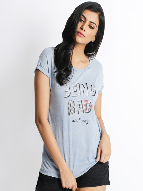 

SF JEANS by Pantaloons Women Blue Printed Top