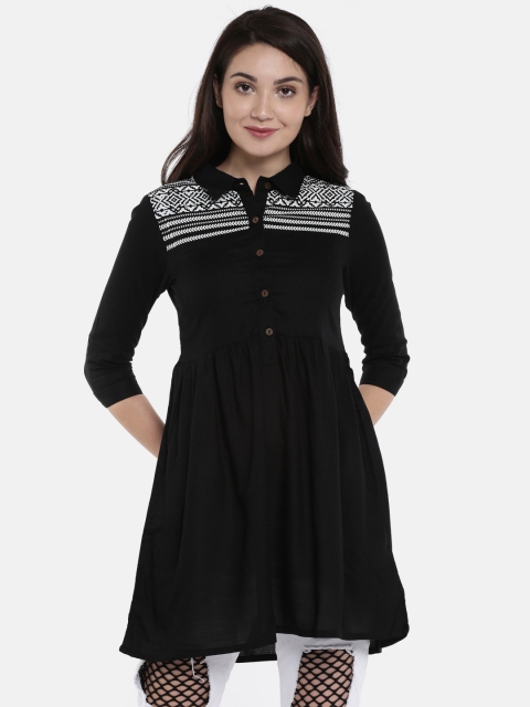 

Bronz Women Black Printed Tunic