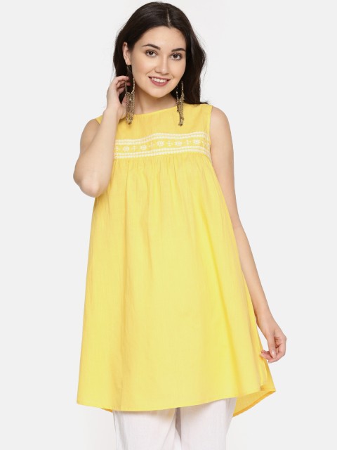 

Bronz Yellow Solid Tunic