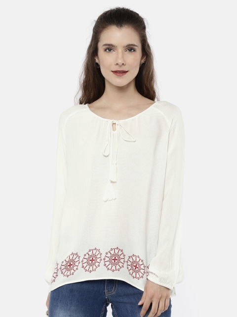 

Bronz Women White Printed Top
