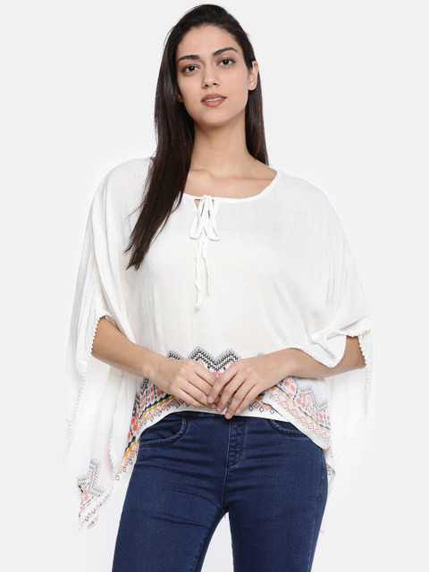 

Bronz Women Off-White Printed Kaftan Top
