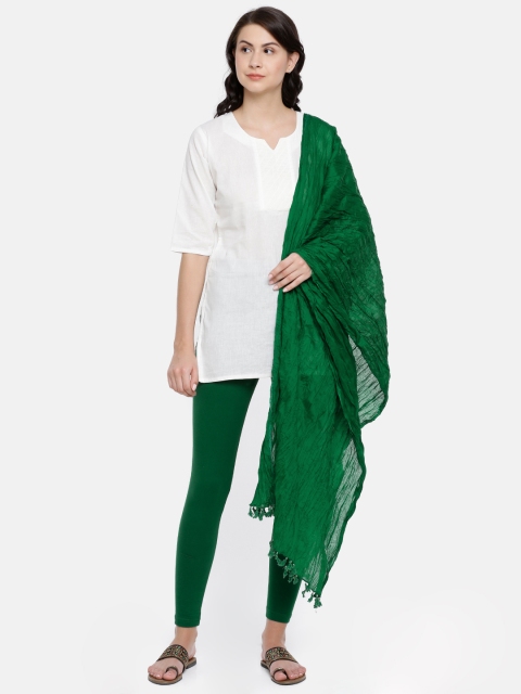 

Karigari Women Green Solid Pure Cotton Dupatta