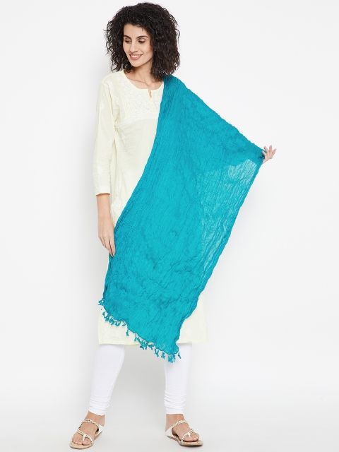 

Karigari Turquoise Blue Solid Dupatta