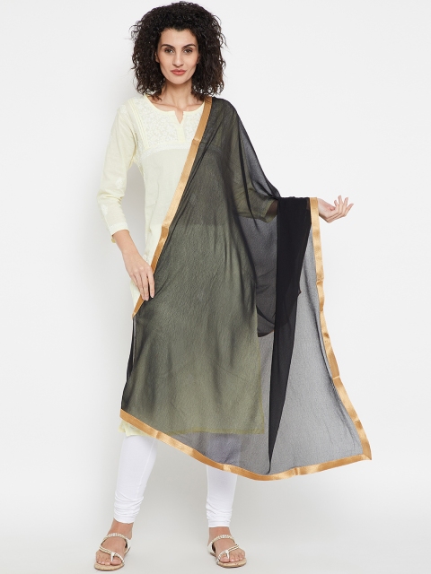 

Anahi Black Solid Dupatta
