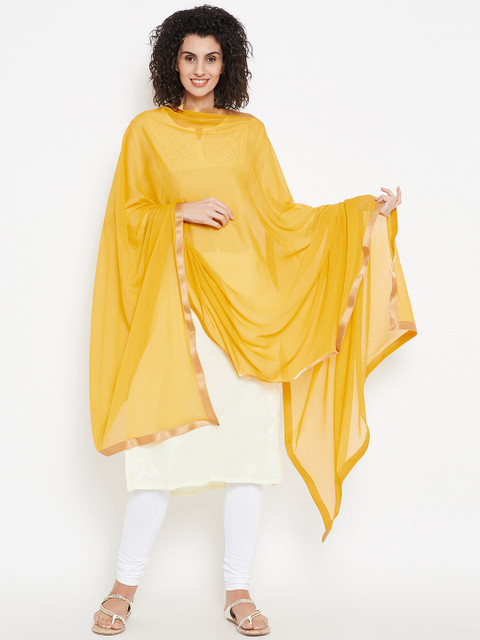 

Anahi Mustard Yellow Solid Dupatta