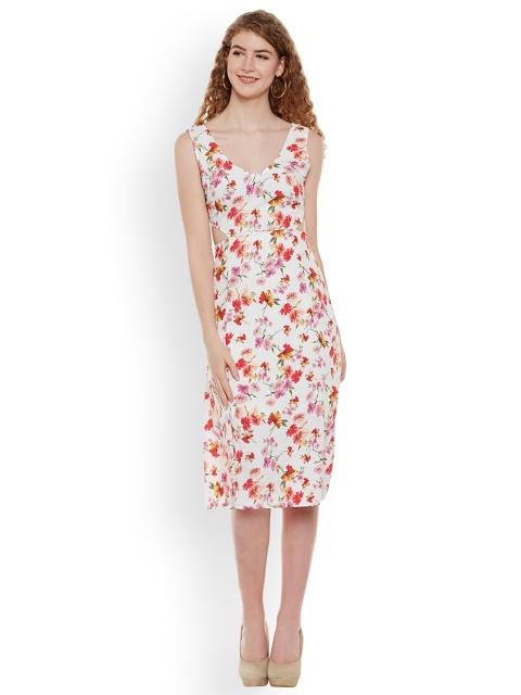 

Oxolloxo Women White Printed A-Line Dress