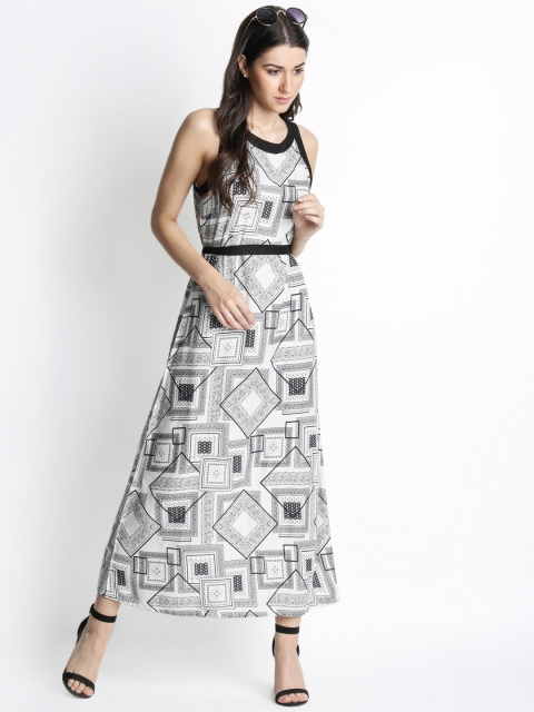 

Annabelle by Pantaloons Women Off-White & Black Printed Maxi Dress