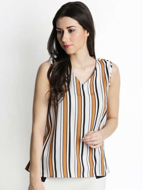 

Annabelle by Pantaloons Women Brown & White Striped A-Line Top