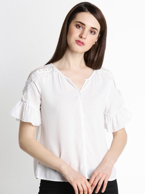 

Annabelle by Pantaloons Women White Solid Top