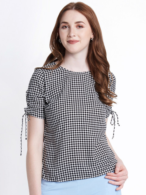

Annabelle by Pantaloons Women Black Printed A-Line Top