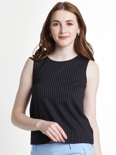 

Annabelle by Pantaloons Women Black Striped Top