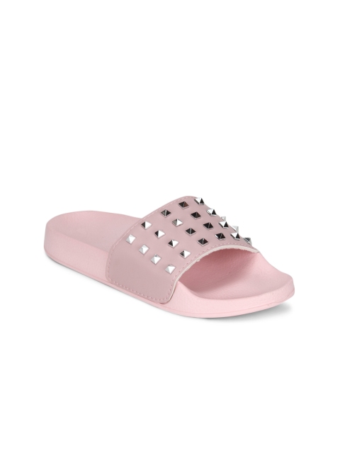 

Truffle Collection Women Pink Solid Synthetic Open Toe Flats