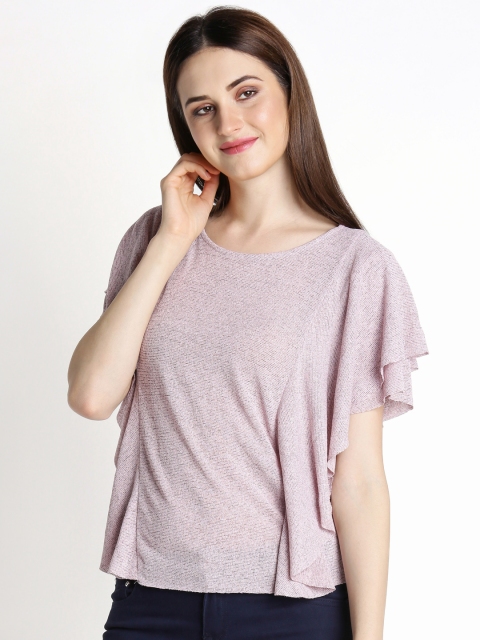 

Annabelle by Pantaloons Women Pink Self Design Top