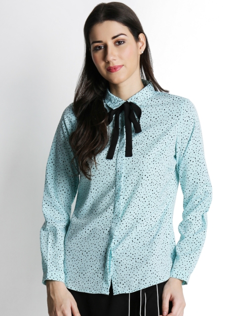 

Annabelle by Pantaloons Women Blue Regular Fit Printed Casual Shirt