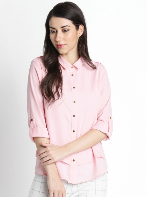 

Annabelle by Pantaloons Women Pink Regular Fit Solid Casual Shirt