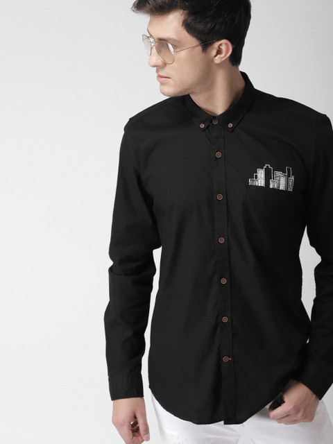 

Mast & Harbour Men Black Slim Fit Solid Casual Shirt
