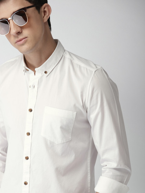 

Mast & Harbour Men White Slim Fit Solid Casual Shirt