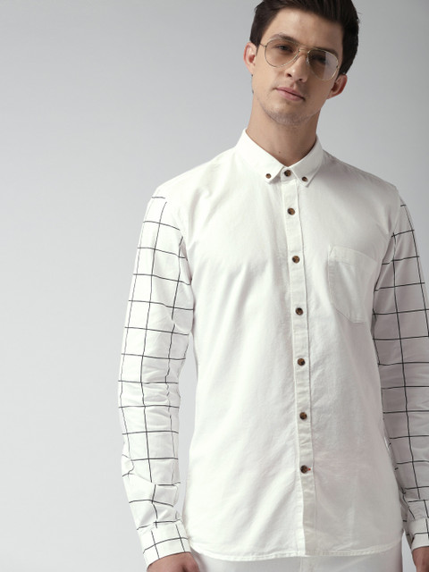 

Mast & Harbour Men White Slim Fit Solid Casual Shirt
