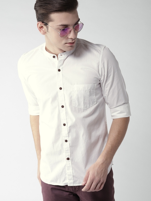 

Mast & Harbour Men White Slim Fit Solid Casual Shirt