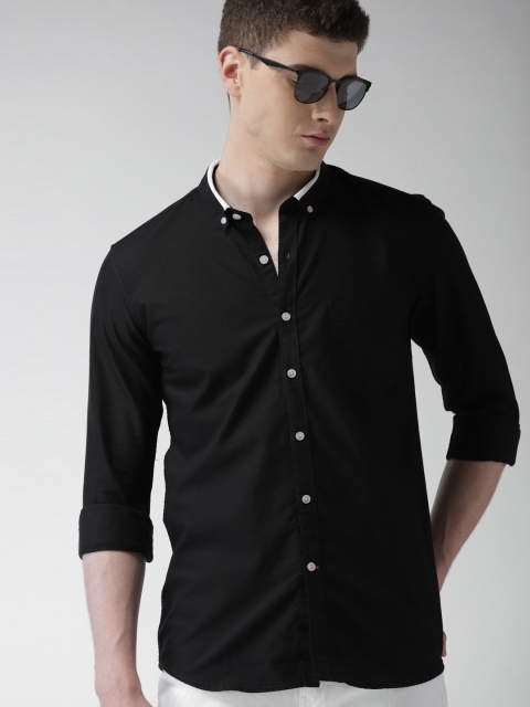 

Mast & Harbour Men Black Slim Fit Solid Casual Shirt