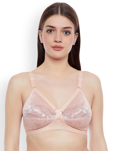 

Clovia Lace Non-Padded Non-Wired Plus Size Bra, Beige