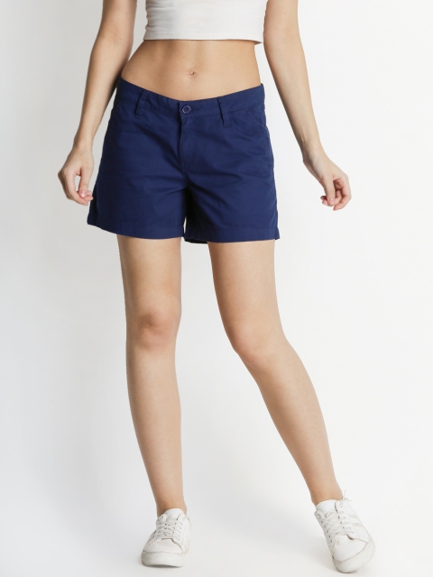 

Honey by Pantaloons Women Blue Solid Regular Fit Shorts