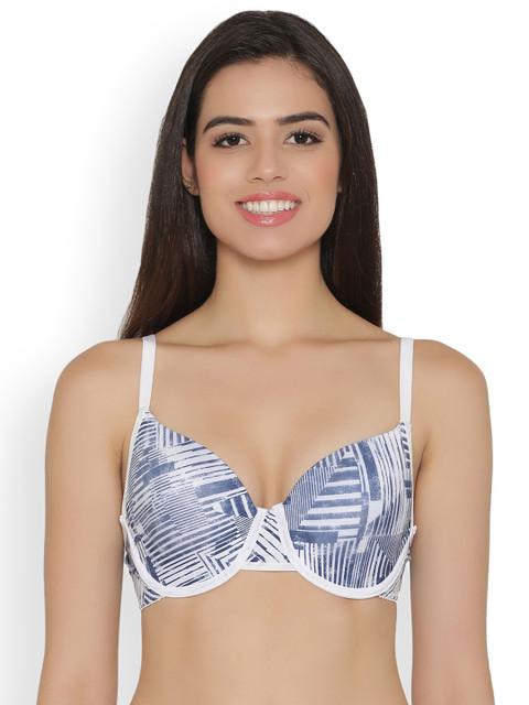 

Clovia Padded Underwired Printed T-Shirt Bra, White