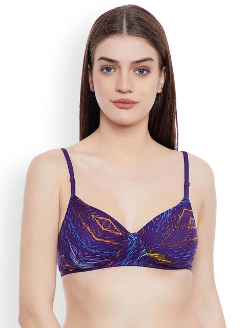 

Clovia Cotton Rich Padded Non-Wired Multiway T-Shirt Bra, Purple
