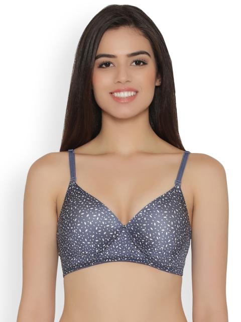 

Clovia Padded Non-Wired Multiway Printed T-Shirt Bra, Blue