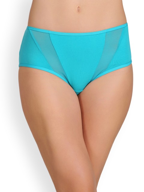 

Clovia Cotton Mid-Waist Hipster With Powernet Panels PN2087P11, Blue