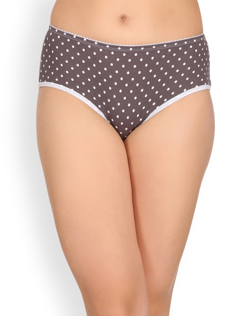 

Clovia Cotton High Waist Printed Hipster Brief PN2424P13, Taupe